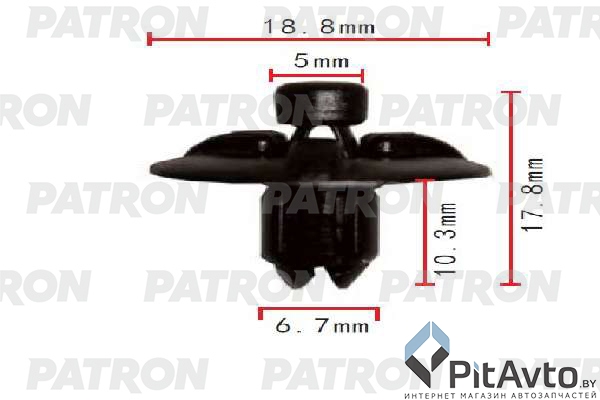 PATRON P37-1904 Клипса пластмассовая