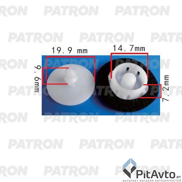 PATRON P37-2069 Клипса пластмассовая