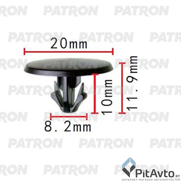 PATRON P37-2306 Клипса пластмассовая