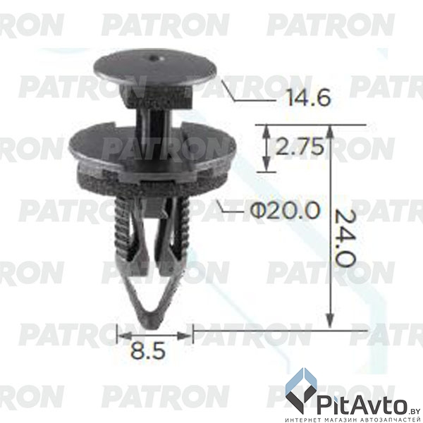 PATRON P37-2362 Клипса пластмассовая