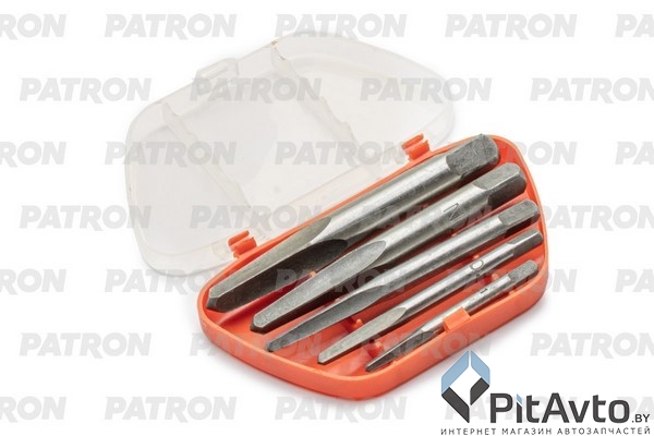 Набор экстракторов обломанных болтов PATRON 5пр (четыре грани)