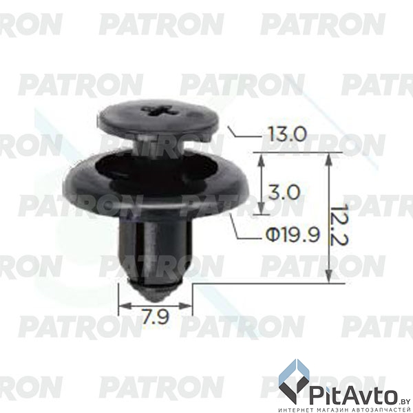PATRON P37-0037A Клипса пластмассовая