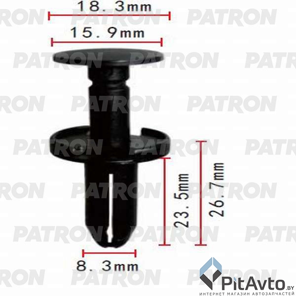 PATRON P37-0150 Клипса пластмассовая