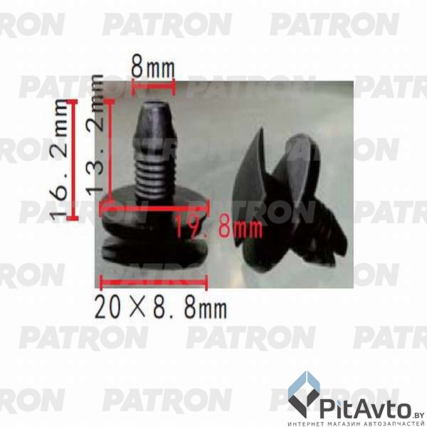 PATRON P37-0214A Клипса пластмассовая