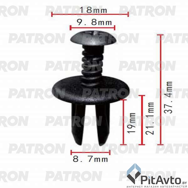 PATRON P37-0315 Клипса пластмассовая