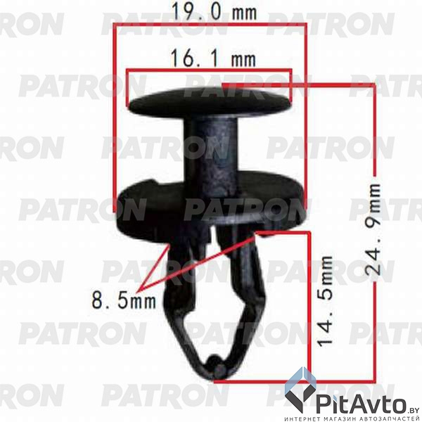 PATRON P37-0383 Клипса пластмассовая