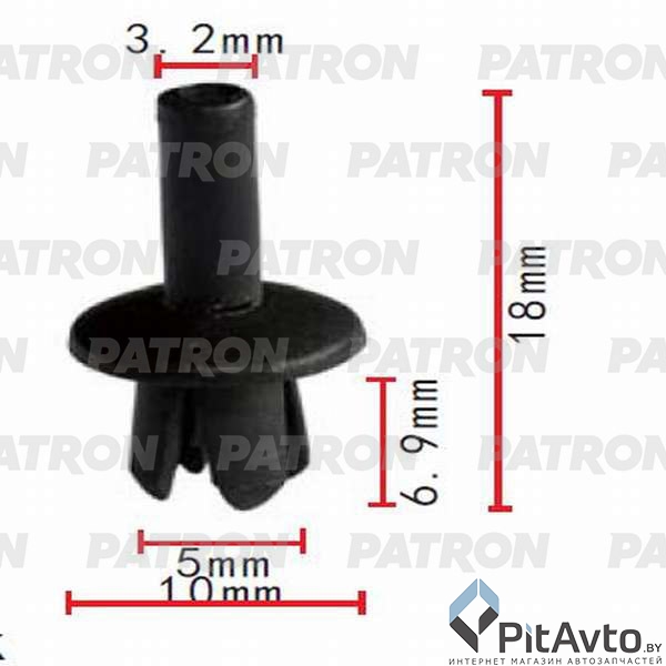 PATRON P37-0484 Клипса пластмассовая