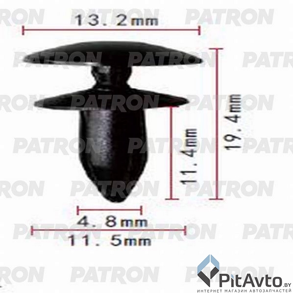 PATRON P37-0763 Клипса пластмассовая