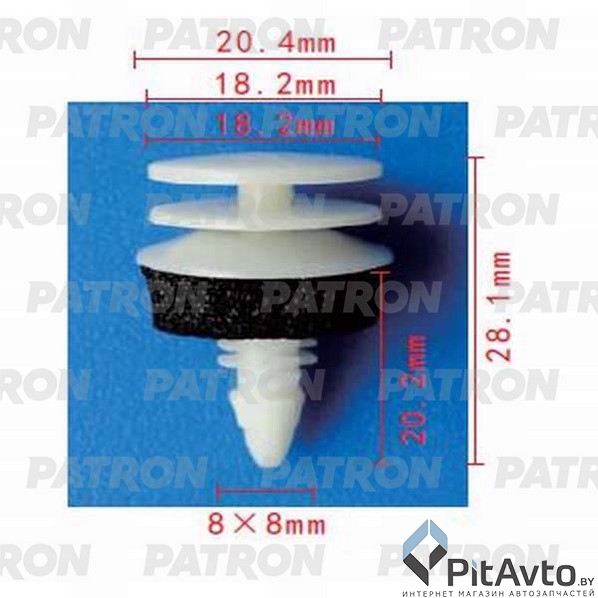 PATRON P37-0781 Клипса пластмассовая