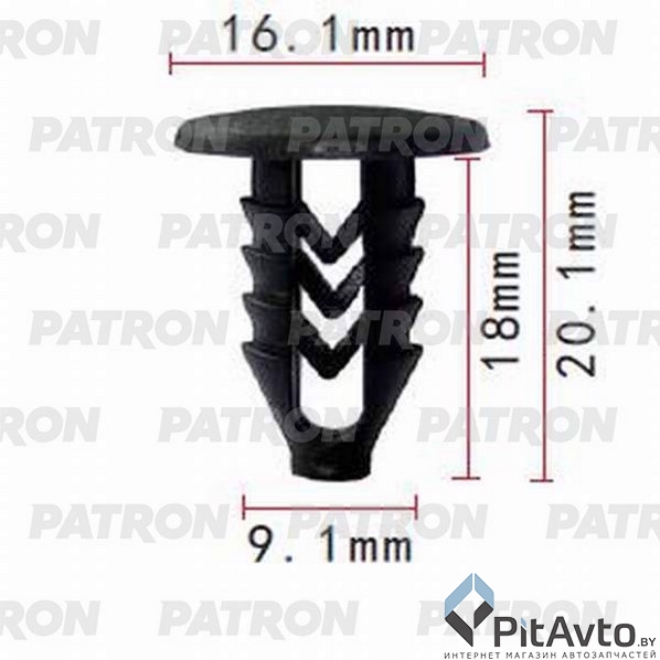 PATRON P37-0978 Клипса пластмассовая