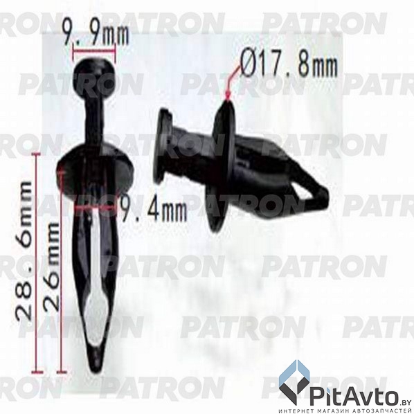 PATRON P37-1302 Клипса пластмассовая