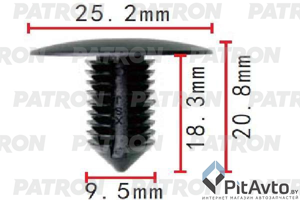 PATRON P37-1568 Клипса пластмассовая