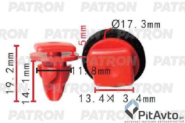 PATRON P37-1642 Клипса пластмассовая