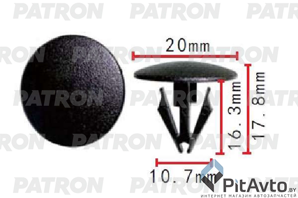 PATRON P37-1645 Клипса пластмассовая