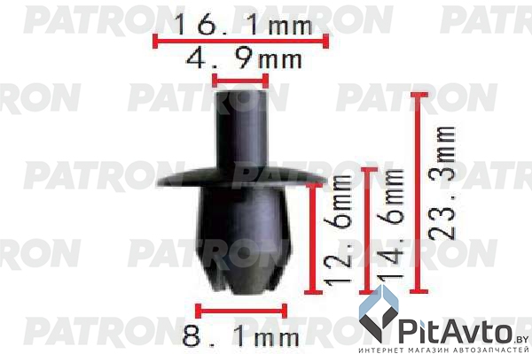 PATRON P37-1651 Клипса пластмассовая