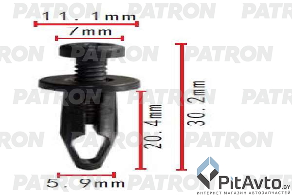 PATRON P37-1762 Клипса пластмассовая