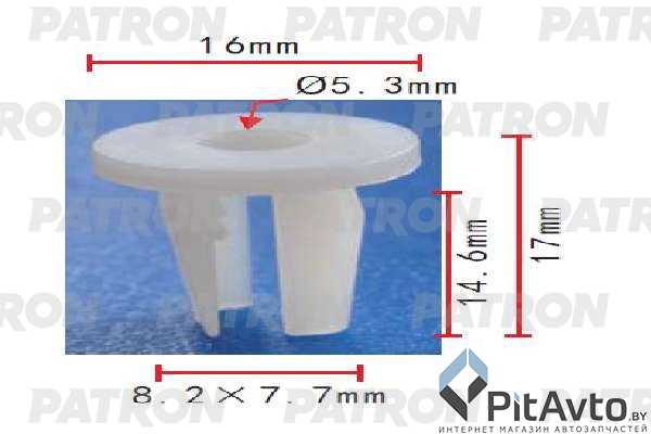PATRON P37-1807 Клипса пластмассовая