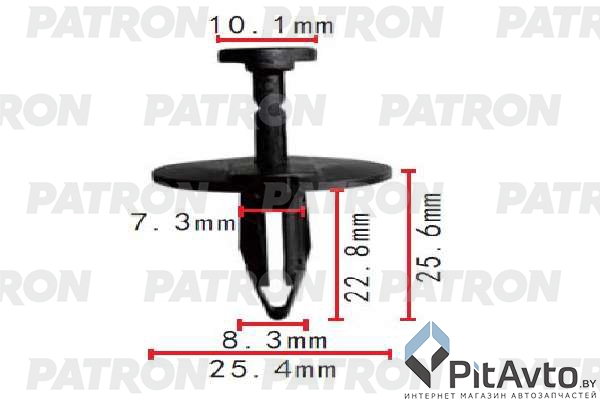 PATRON P37-1833 Клипса пластмассовая