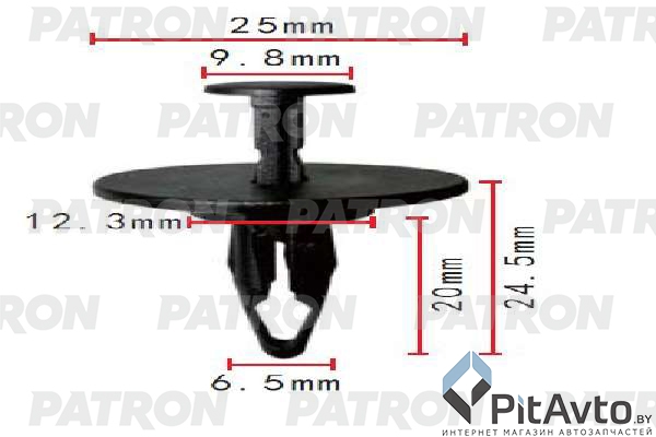 PATRON P37-1853 Клипса пластмассовая