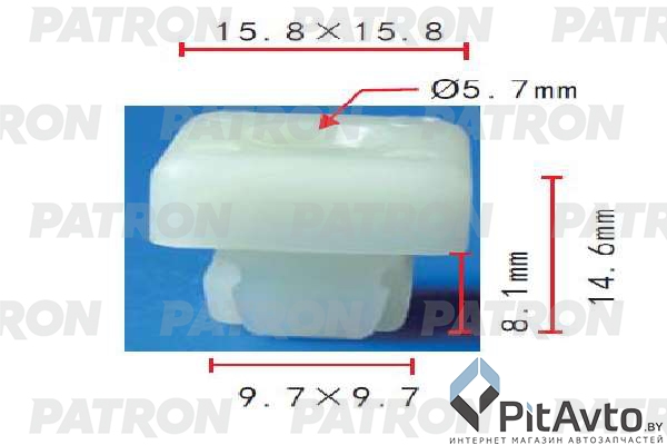 PATRON P37-1882 Клипса пластмассовая