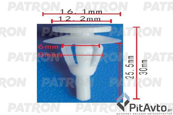 PATRON P37-1897 Клипса пластмассовая