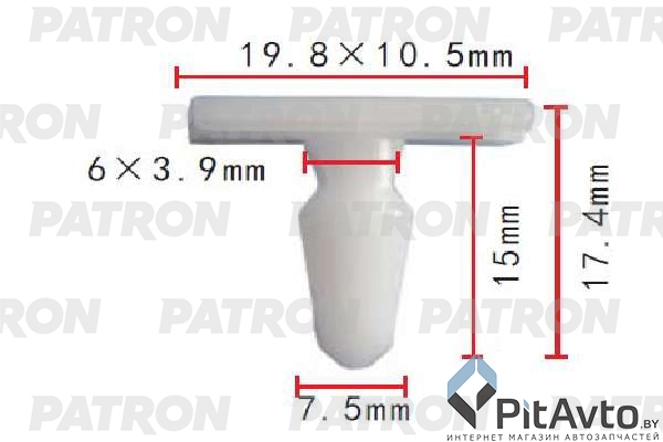 PATRON P37-1929 Клипса пластмассовая