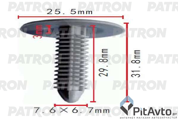 PATRON P37-1933 Клипса пластмассовая