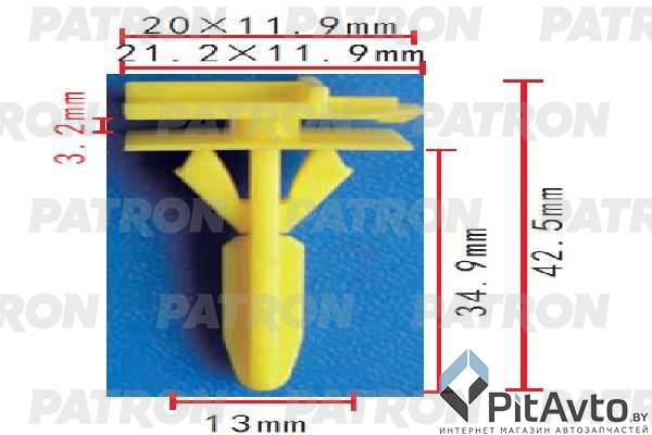 PATRON P37-1954 Клипса пластмассовая