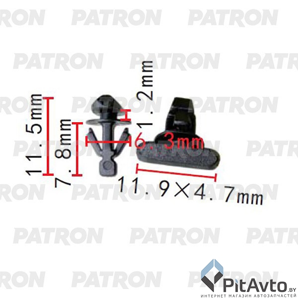 PATRON P37-2285 Клипса пластмассовая