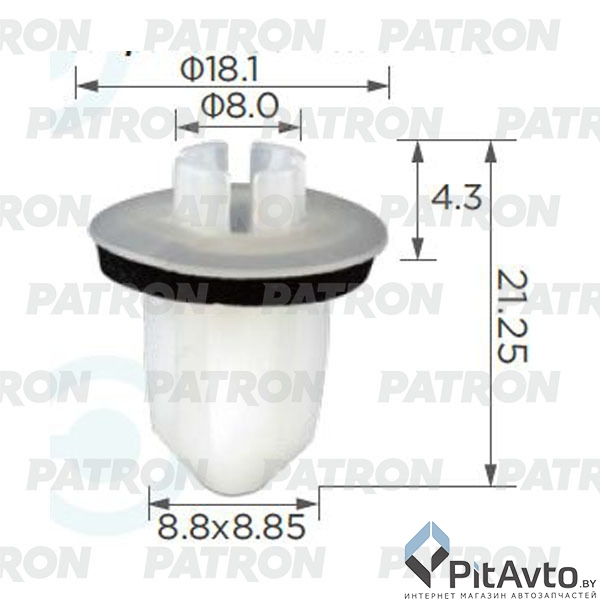 PATRON P37-2367 Клипса пластмассовая