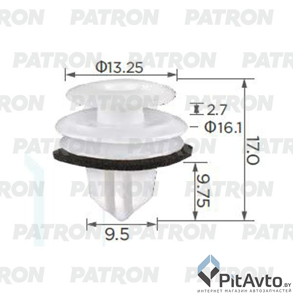 PATRON P37-2370 Клипса пластмассовая