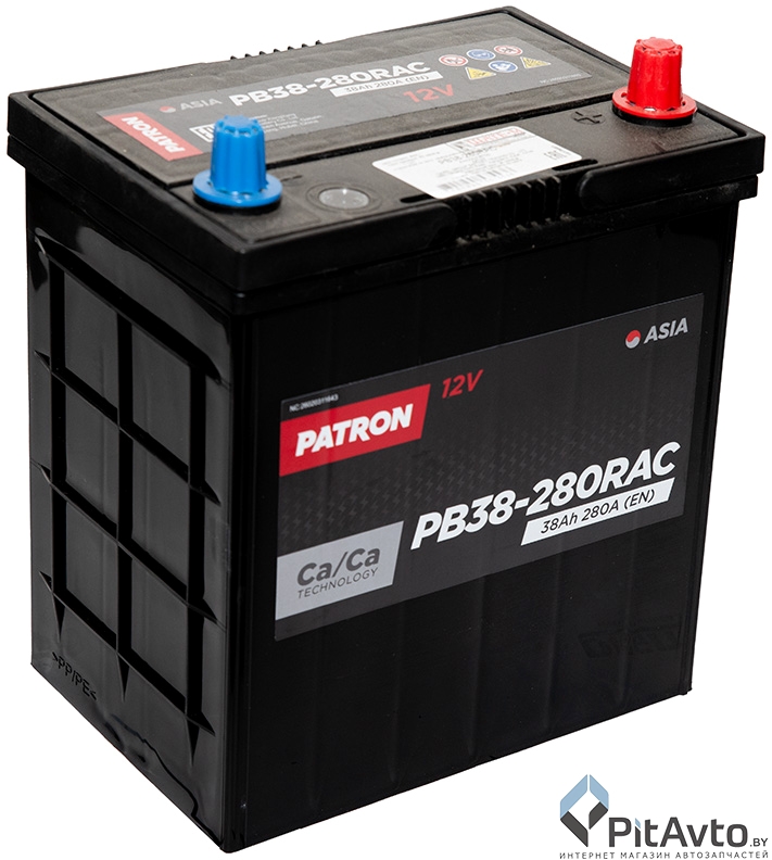 Аккумулятор PATRON ASIA 38AH 280A R+
