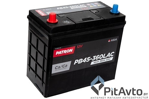 Аккумулятор PATRON ASIA 45AH 360A L+