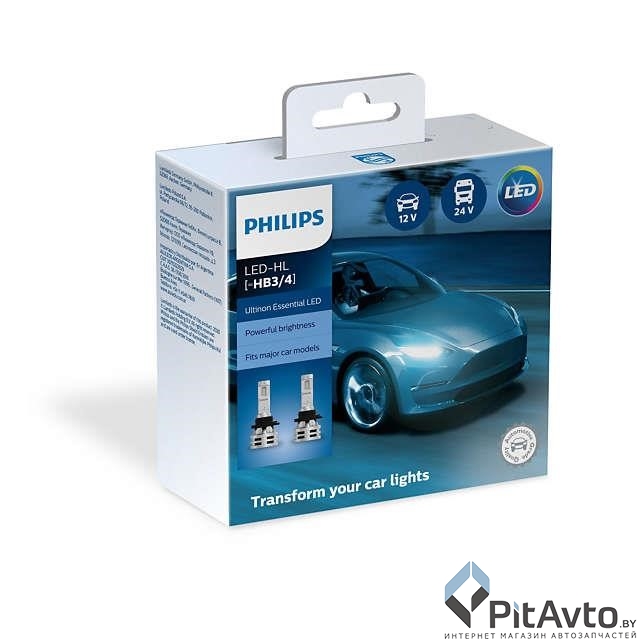 PHILIPS 11005UE2X2 HB3/4 LED  2шт (яркий белый свет)