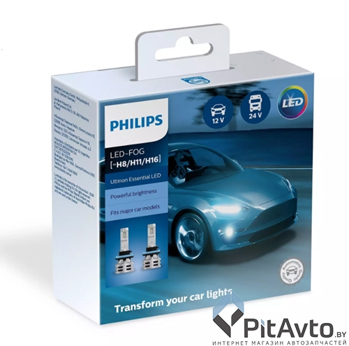 PHILIPS 11366UE2X2 H8/H11/H16 LED  2шт (яркий белый свет для противотуманных фар)