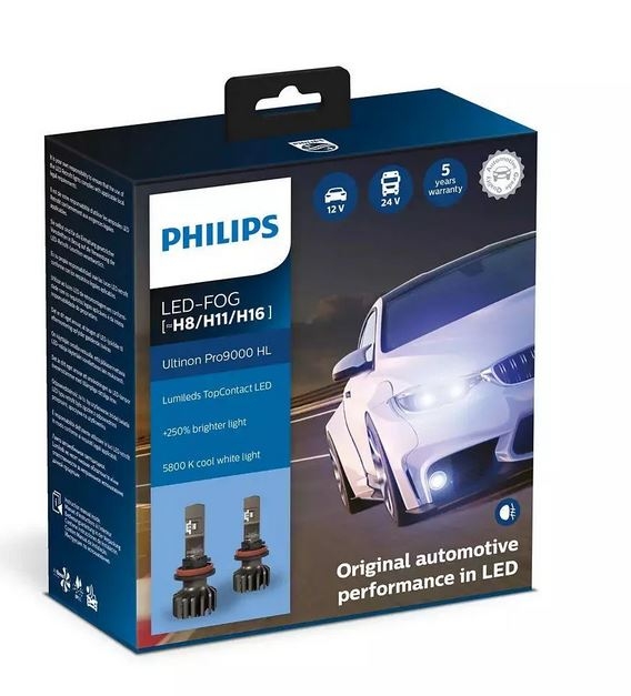 Комплект ламп PHILIPS H8/H11/H16 LED +250%