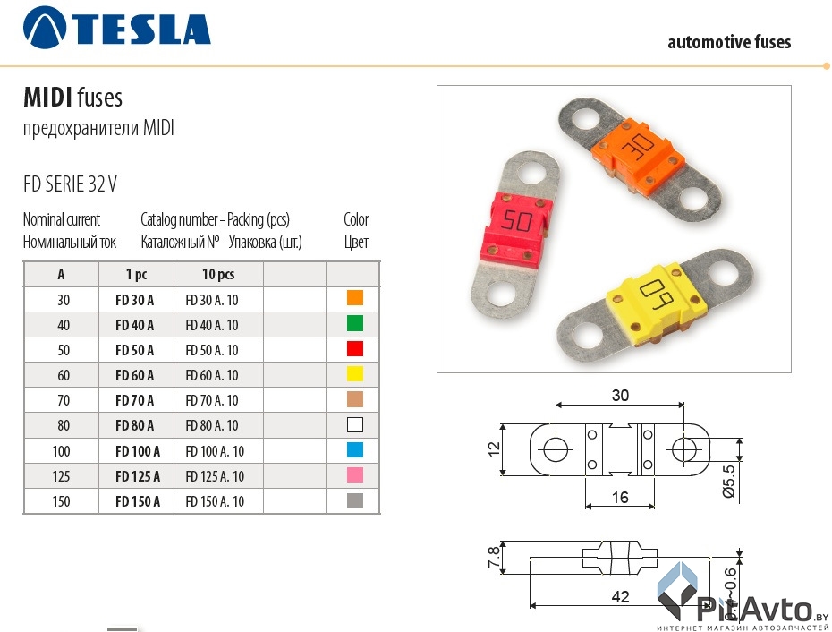 Предохранитель 150A TESLA FD.150A.10