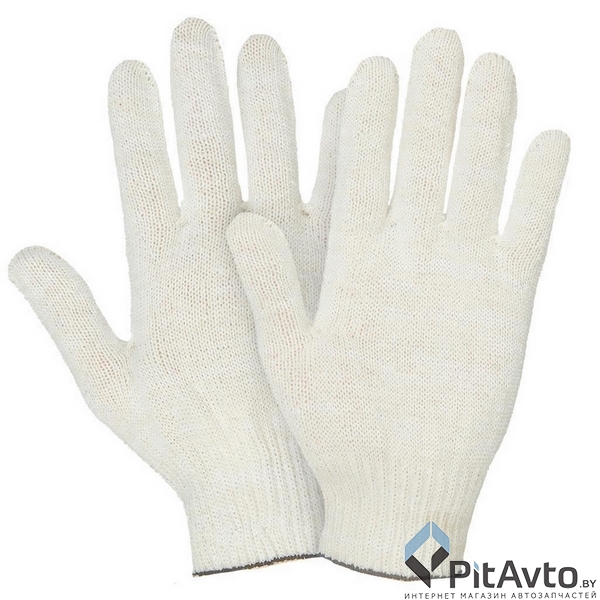 Перчатки х/б 4-нитка 10 класс без ПВХ белые VVB / PV002Б