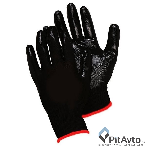 Перчатки черные с покрытием размер 9 VVB / PV019-9