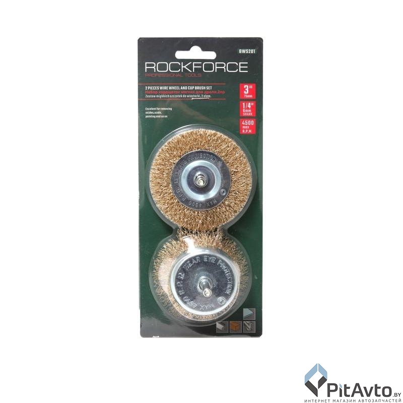 ROCK FORCE RF-BWS201 Набор кордщеток для дрели 2пр