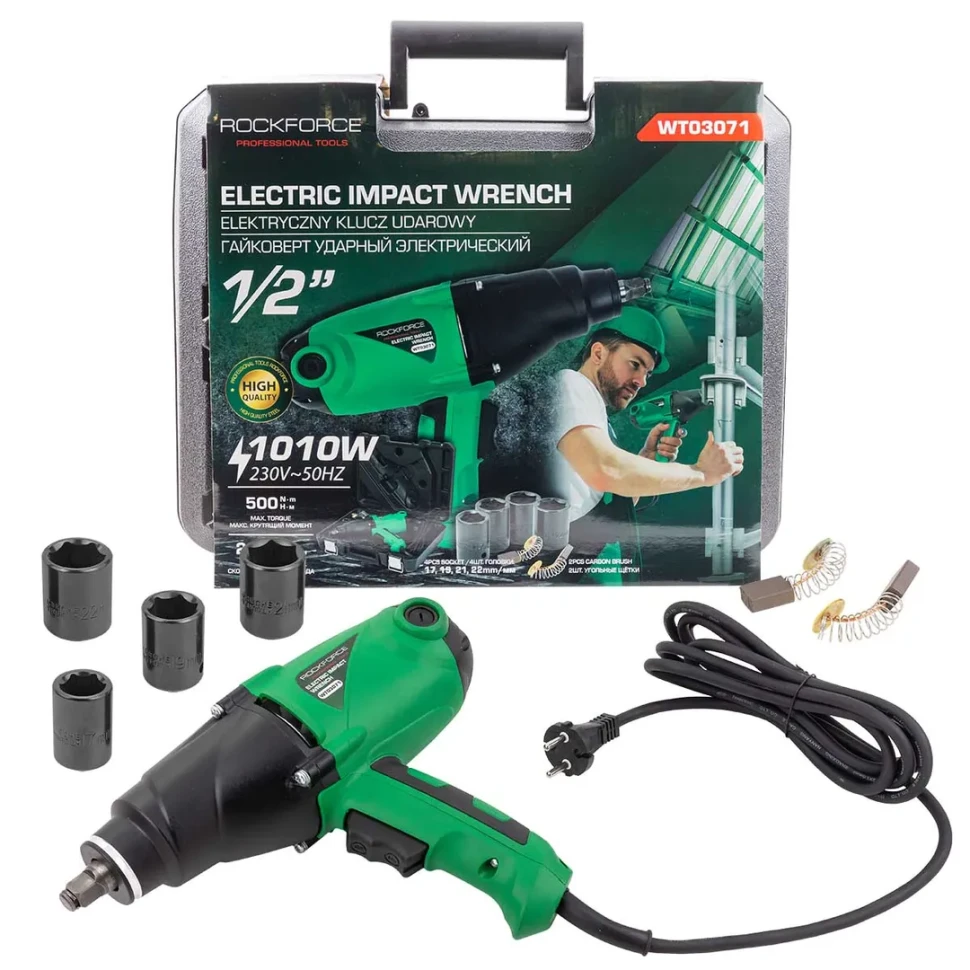 Гайковерт ударный электрический ROCK FORCE RF-WT03071 (1010W)