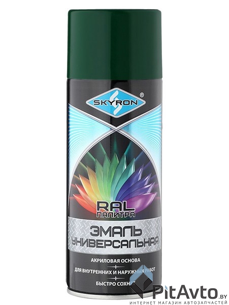 SKYRON Краска акриловая 520мл - RAL 6005 зеленый мох универсальная эмаль