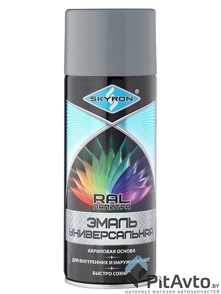 SKYRON Краска акриловая 520мл - RAL 7046 темно-серая универсальная эмаль