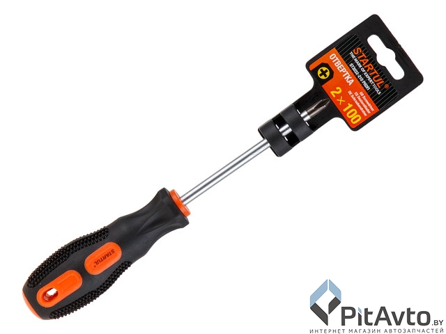 Отвертка + №2 100мм PH STARTUL PROFI (ST3032-210) (крестовая Phillips. рукоятка Anti slip)