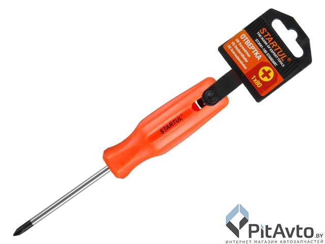 Отвертка + №1 80мм PH STARTUL STANDART (ST3041-180) (крестовая Phillips)