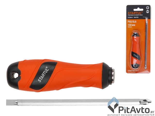 Отвертка комбинированная 2-в-1 PH2SL6 150мм STARTUL MASTER (ST3056-2)
