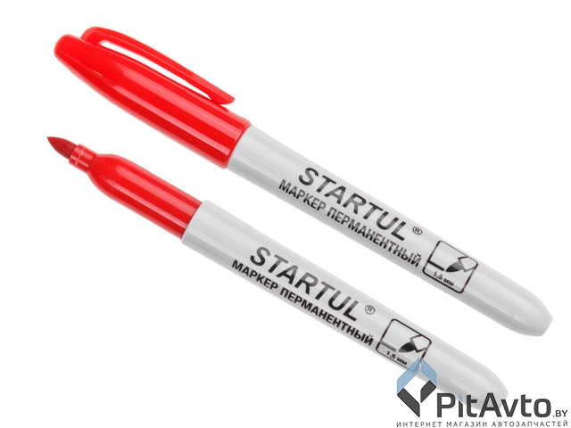 Маркер промышл. перманентный фетровый красный STARTUL PROFI ST4350-03, толщ. линии 1.5 мм