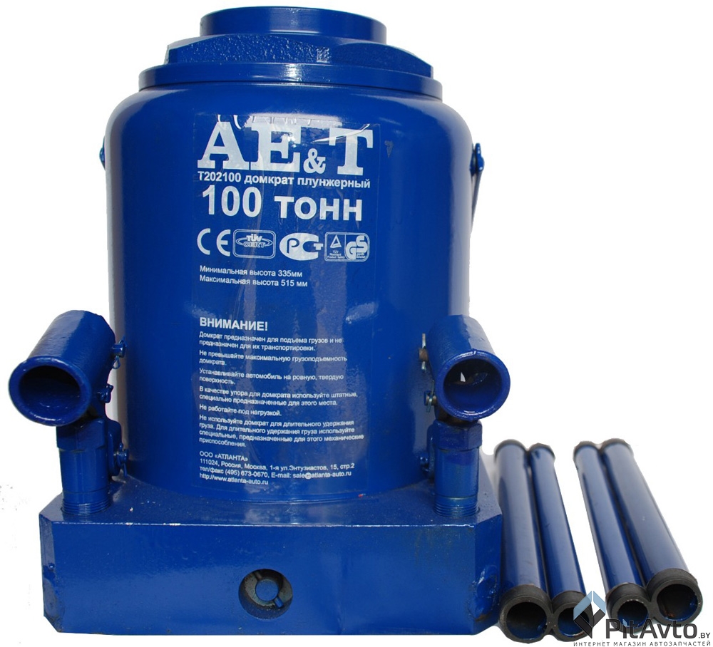 AE&T Домкрат бутылочный 100т