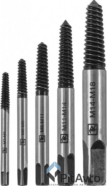 Набор экстракторов обломанных болтов THORVIK SEA5S 5 пр