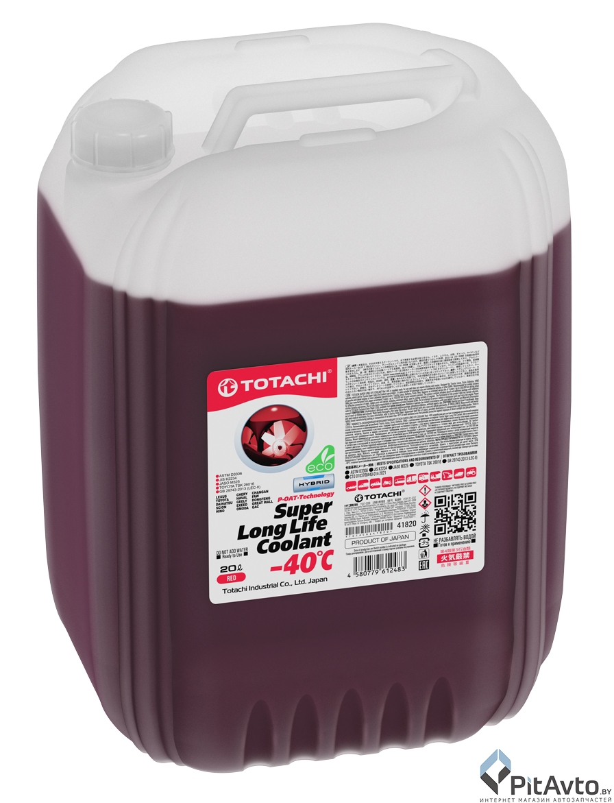 Антифриз TOTACHI SUPER LONG LIFE COOLANT Red Premium 20л готовый красный -40C